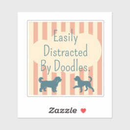 Adesivo Retro Doodle Silhouette Easily Distracted Sticker