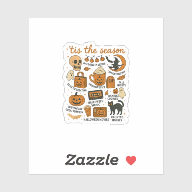 Adesivo Retro Esta É A Queda Da Época Do Halloween (Folha)