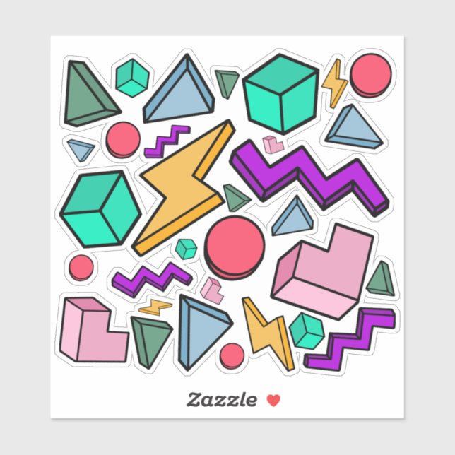 Adesivo Retro estético da Vintage dos anos 80 (Folha)