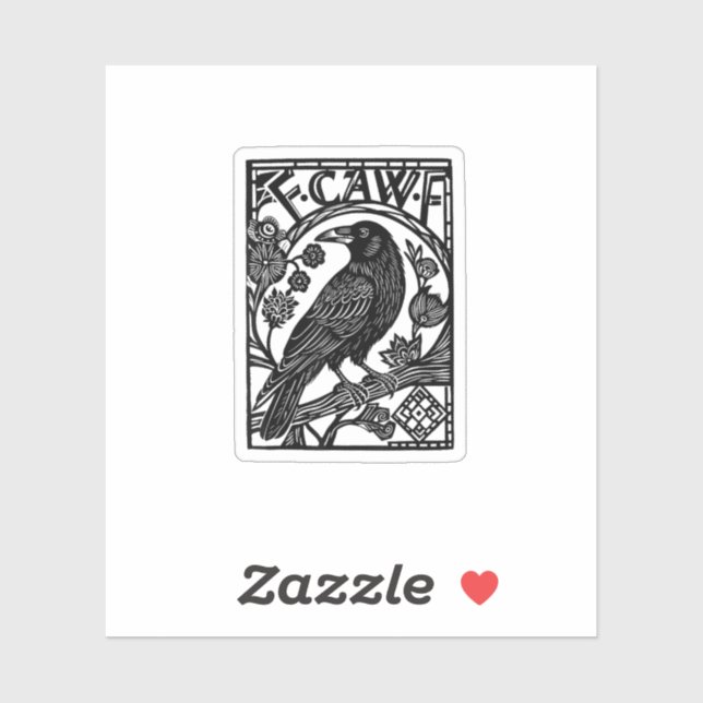 Adesivo Retro F Caw F Crow Funny Saying Meme Design (Folha)