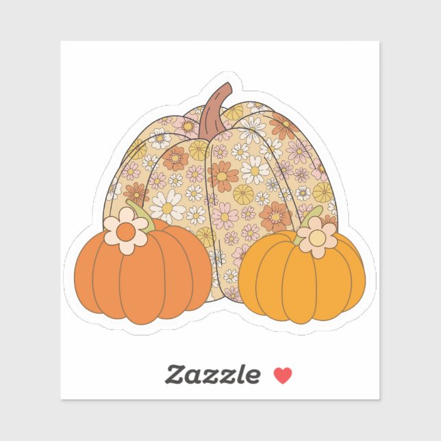 Adesivo Retro, Girly Pumpkins Sticker (Folha)