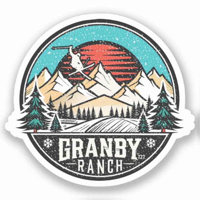 Adesivo Retro Granby Ranch Ski (Frente)