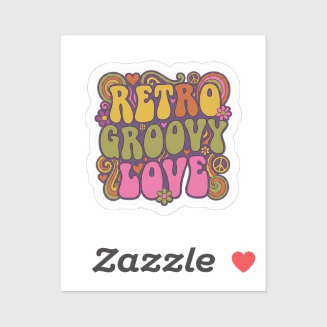 Adesivo Retro Groovy Good Vibes 70s Vintage Sticker (Folha)
