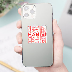 Adesivo Retro Habibi Vermelho Árabe Árabe Árabe