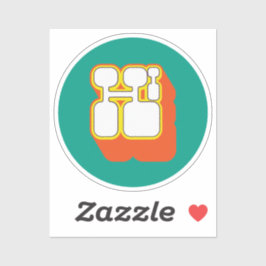 Adesivo Retro Hi Orange Turquoise