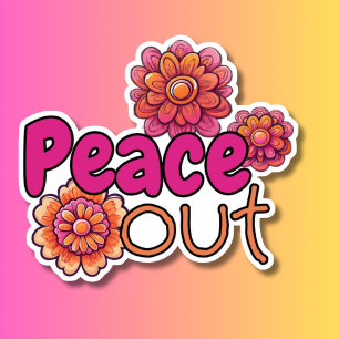 Adesivo Retro Hippie Peace Out à prova de água