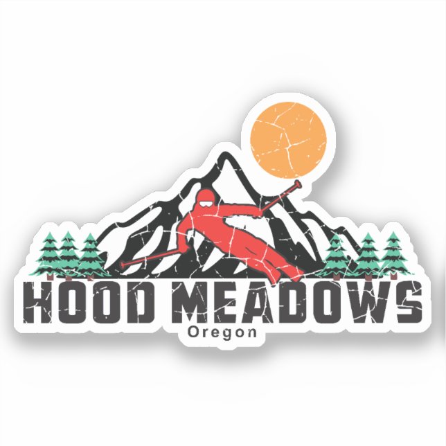 Adesivo Retro Hood Meadows Ski (Frente)