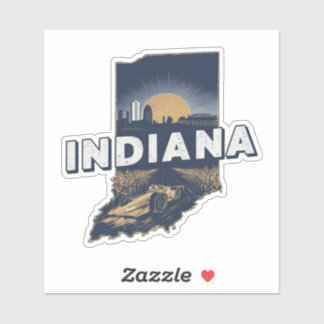 Adesivo Retro Indiana State Sticker