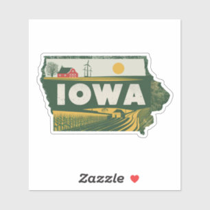 Adesivo Retro Iowa Sticker