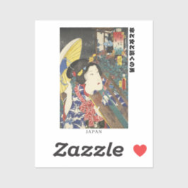 Adesivo "Retro Japan – Ukiyo-e Art with Authentic Text"