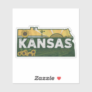 Adesivo Retro Kansas State Sticker