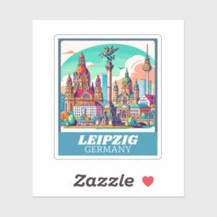 Adesivo Retro Leipzig Skyline