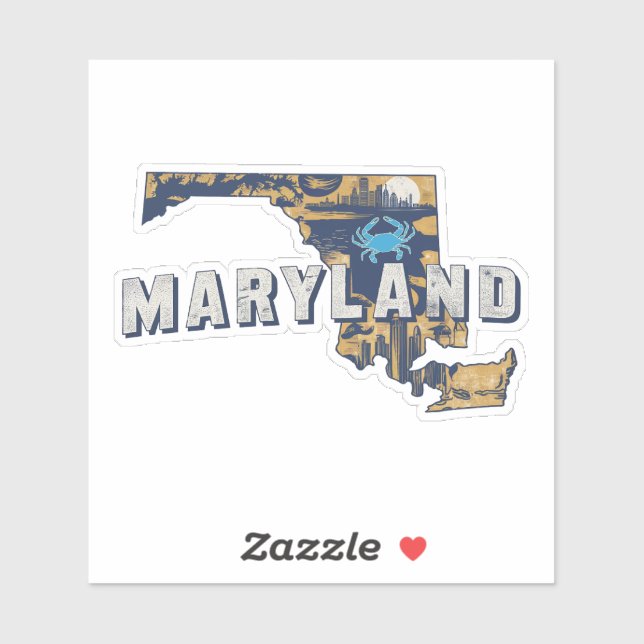 Adesivo Retro Maryland Sticker (Folha)