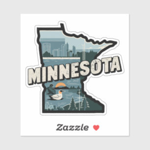 Adesivo Retro Minnesota Sticker