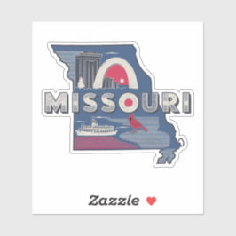 Adesivo Retro Missouri State Car Sticker