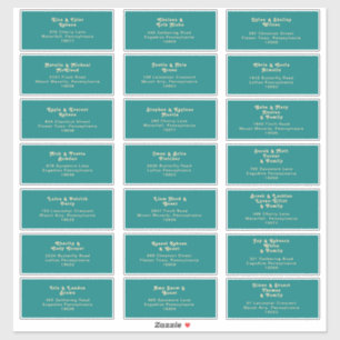 Adesivo Retro Moderno   Vinheta de Endereços Convidado pa