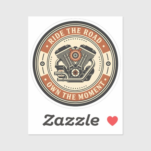 Adesivo Retro Motorcycle Engine Badge Style (Folha)
