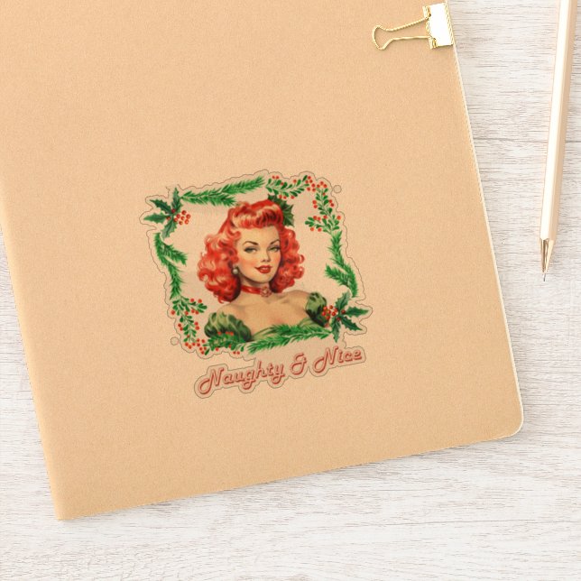 Adesivo Retro Natal Pinup Vinil Decal (Notebook)