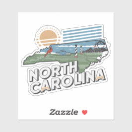 Adesivo Retro North Carolina State Car Sticker