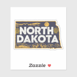 Adesivo Retro North Dakota State Car Sticker