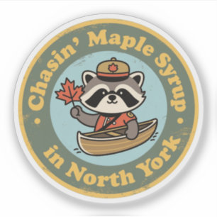 Adesivo Retro North York Canoa de Guaxinim