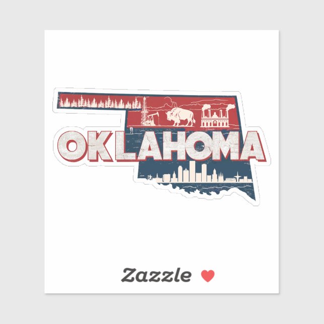 Adesivo Retro Oklahoma State Car Sticker (Folha)