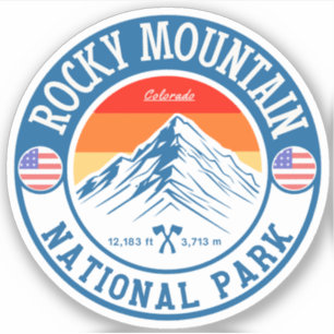 Adesivo Retro Parque Nacional Rocky Mountain Colorado cami