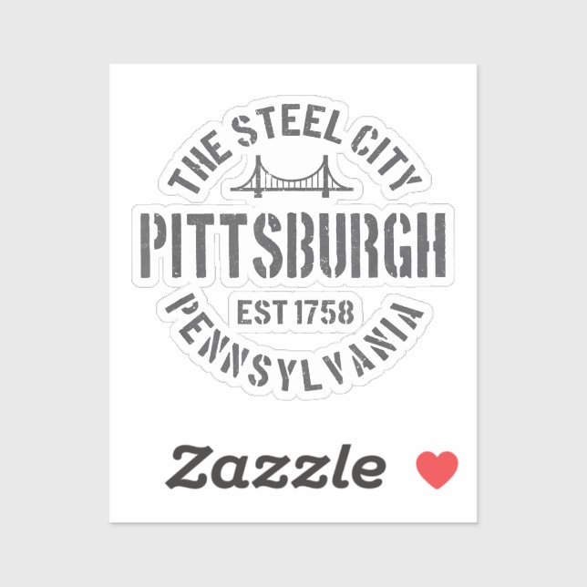 Adesivo Retro Steel City Pittsburgh Pensilvânia Yinz (Folha)