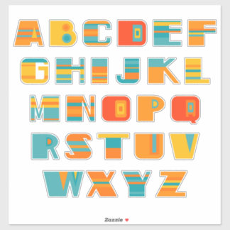 Adesivo RETRO STRIPES - A a Z -