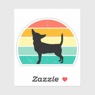 Adesivo Retro Sunset Chihuahua Sticker
