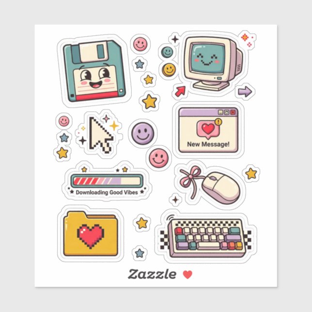 Adesivo Retro Technology Sticker Sheet (Folha)