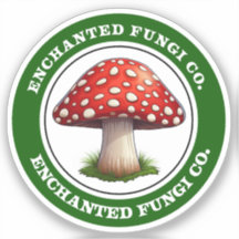 Retro Verde Amanita Muscaria Mushroom Sticker