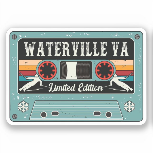 Adesivo Retro Waterville Valley Ski Sticker (Frente)