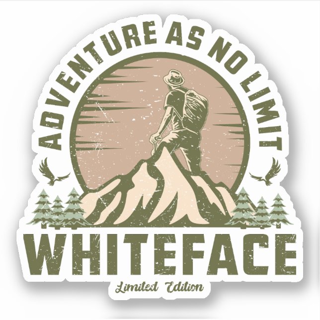 Adesivo Retro Whiteface Mountain Hike (Frente)