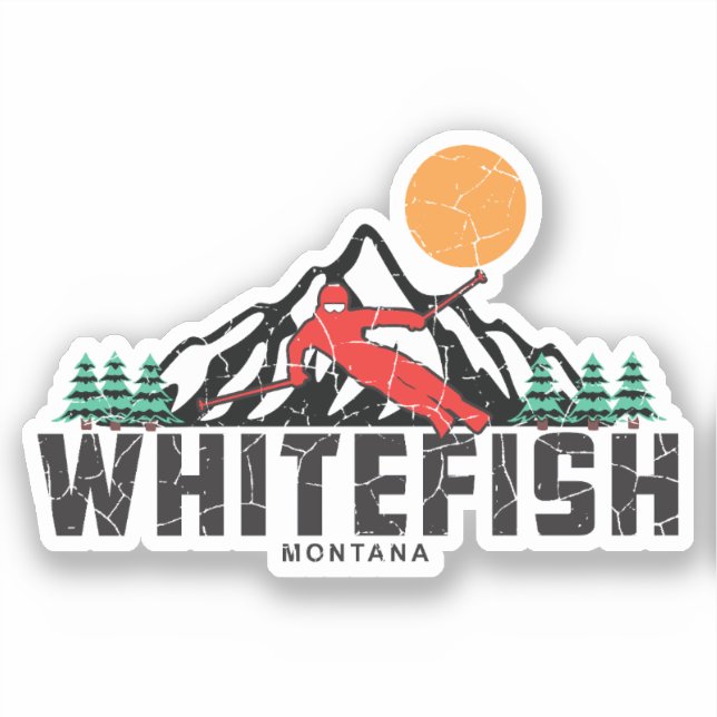 Adesivo Retro Whitefish Mountain (Frente)