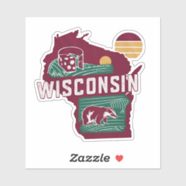 Adesivo Retro Wisconsin Car Sticker