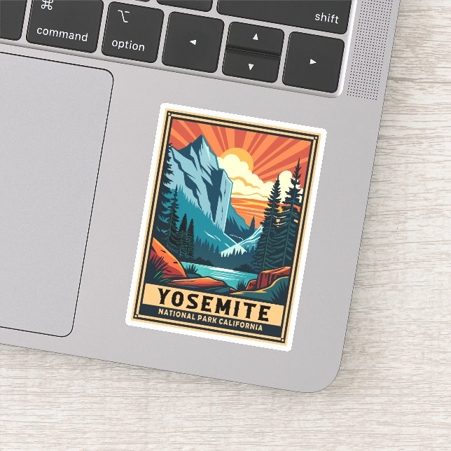 Adesivo Retro Yosemite National Park California (Detalhe)