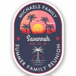 Adesivo Reunião familiar Summer Sunset Beach Palm Tree