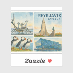 Adesivo Reykjavik Islândia multivisual