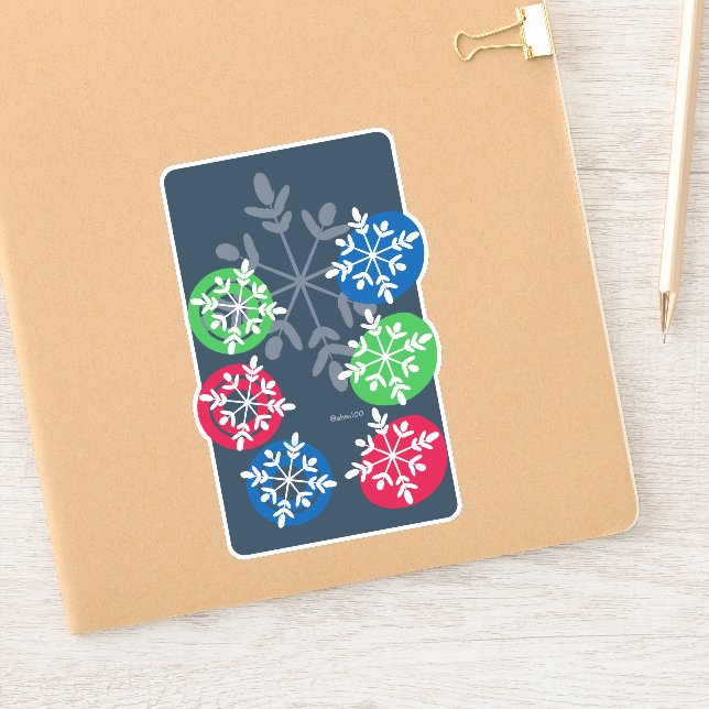 Adesivo RGB Snowflakes on Gray (Notebook)