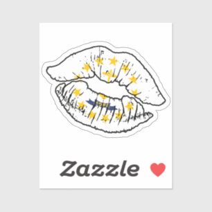 Adesivo Rhode Island Rhode Islander Lipstick Love Flag