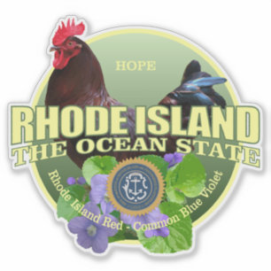 Adesivo Rhode Island State Bird & Flower