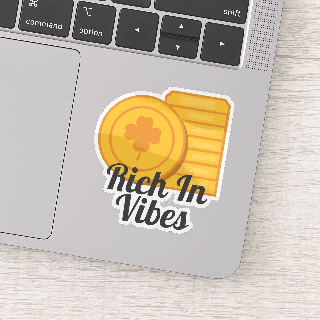 Adesivo Rich In Vibes St Patrick's Day Gold Coins (Detalhe)