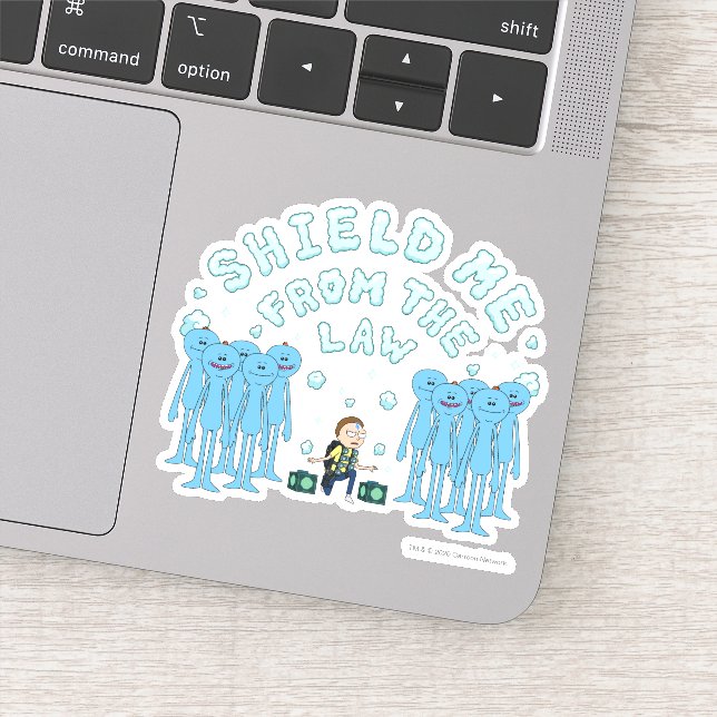 Adesivo RICK E MORTY™ | Proteja-Me Da Lei (Detalhe)
