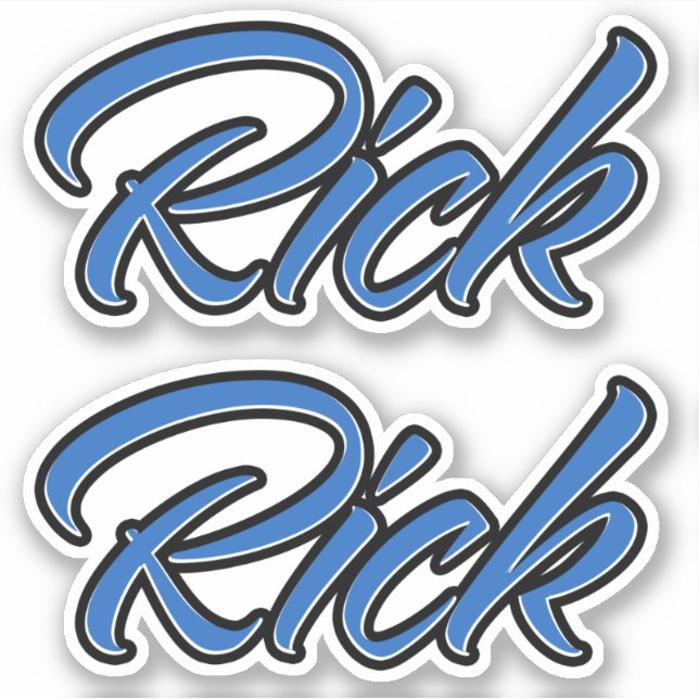 Adesivo Rick Name blue Aufkleber Sticker Stickerset (Frente)