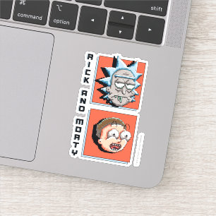 Adesivo Rick Pixelverse e gráfico do painel Morty