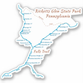 Adesivo Rickets Glen SP - Falls Trail (pequeno)
