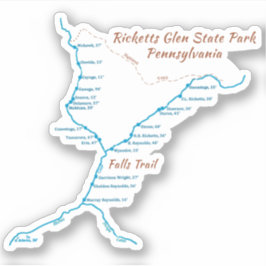 Adesivo Rickets Glen SP - Falls Trail (x-small)