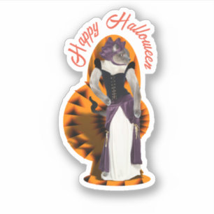 Adesivo Rico de Gato Siamês se veste no Halloween