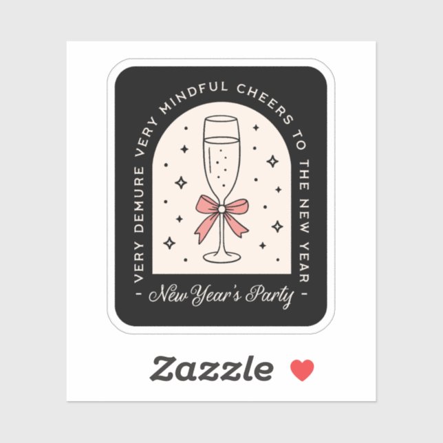 Adesivo rico de véspera de ano novo preto (Folha)